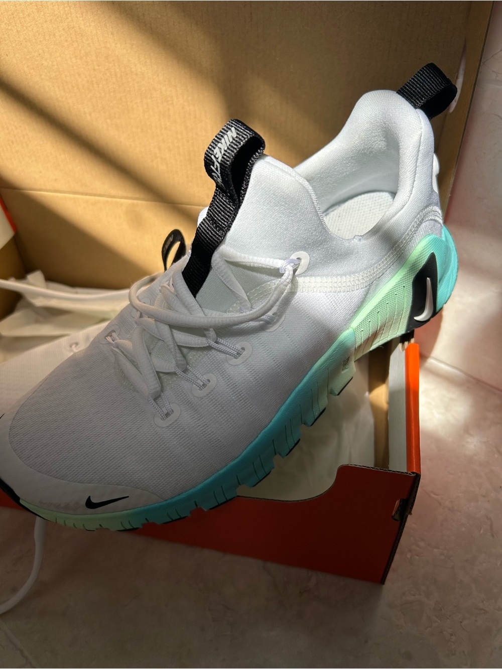 Metcon  Nike White and Mint Gradient Trainers